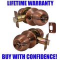 Constructor Constructor Chronos Privacy Door Lever Lock Set Knob Handle Set; Antique Copper CON-CHR-AC-BK